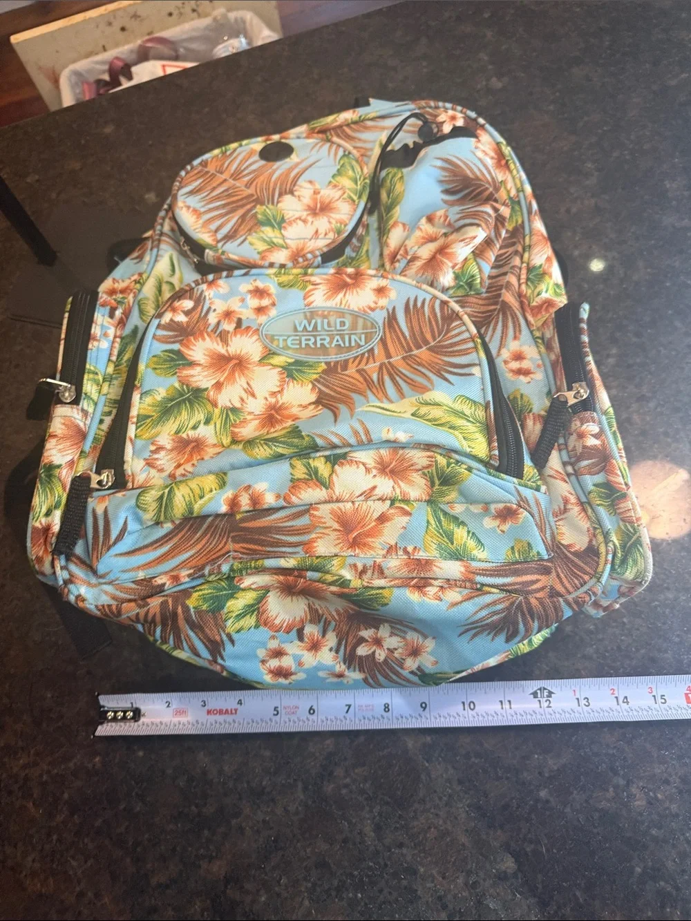 Men's Light Blue Tropical Backpack